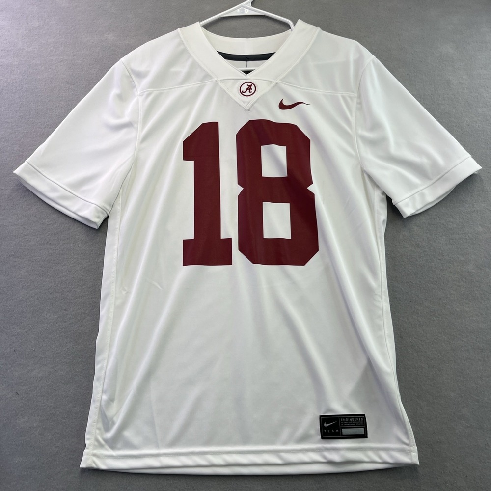 Nike Team Alabama Crimson Tide #18 Football Jersey White Size Small